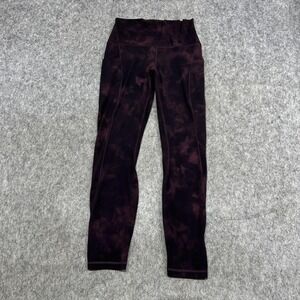 Lululemon Leggings Womens 6 Purple Tie Dye Align High Rise Pocket Ankle Pants